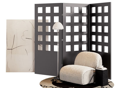 现代屏风 单人沙发