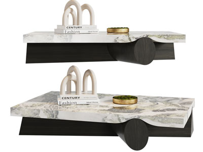 现代大理石创意长方形茶几3d模型 现代大理石创意长方形茶几