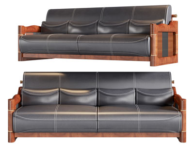 新中式多人沙发