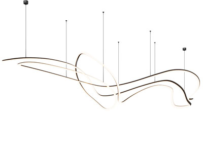 现代金属条吊灯