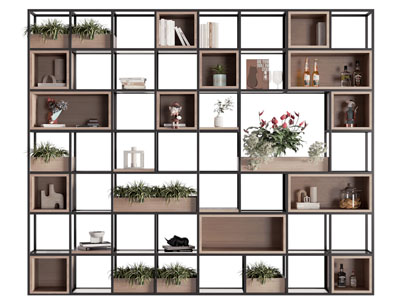 现代开放式花架 盆景盆栽 装饰柜