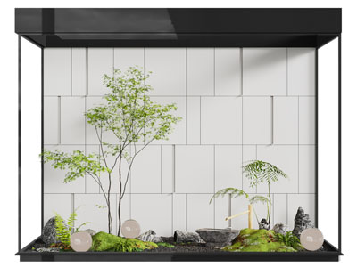 现代室内花坛树木 花草景观园艺小品