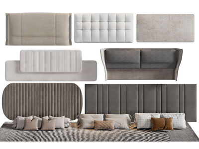 现代软包双人床头