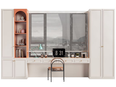 现代书柜 书桌椅组合