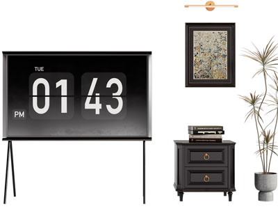 法式电视机 床头柜3d模型 法式电视机 床头柜