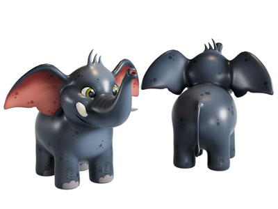现代小象雕塑雕刻摆件组合