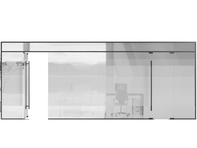 现代办公玻璃大门 平开门