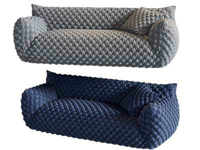 现代布艺多人沙发