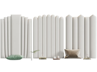 现代软包床头3d模型 现代软包床头