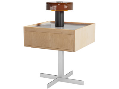 现代实木床头柜