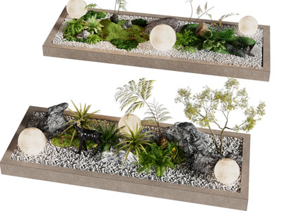 新中式月球灯 石子景观园艺小品