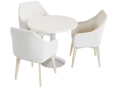 现代圆形休闲桌椅组合