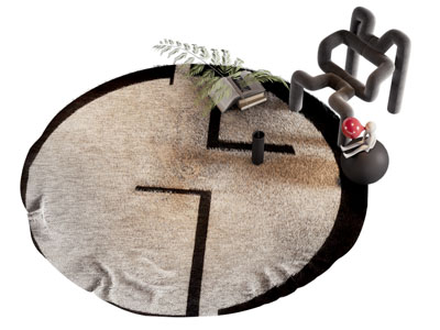 现代圆形地毯 休闲椅子3d模型 现代圆形地毯 休闲椅子