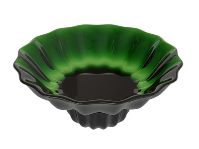 现代绿色玻璃碗 摆件