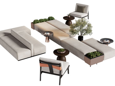 新中式庭院盆栽景观沙发 休闲椅子