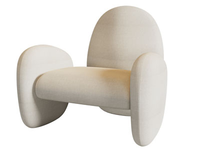 现代奶油风单人沙发