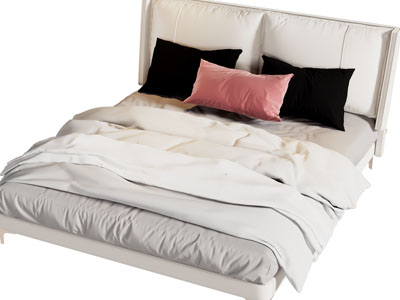 现代布艺双人床