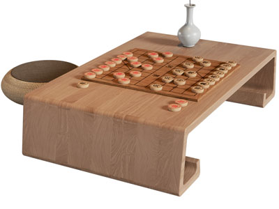 新中式茶几 坐垫 象棋3d模型 新中式茶几 坐垫 象棋