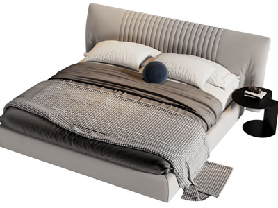 现代布艺双人床