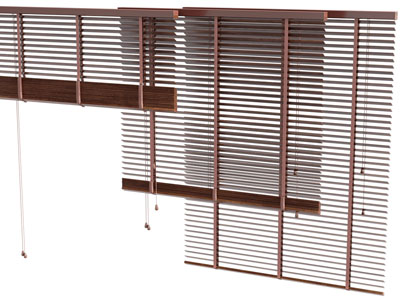 现代实木百叶窗帘 卷帘3d模型 现代实木百叶窗帘 卷帘