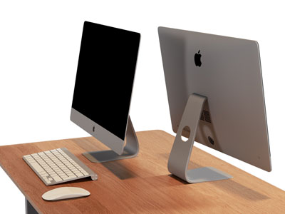 现代电脑显示屏 键盘 鼠标摆件组合