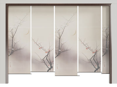 新中式梅花挂帘 挂帘 隔断3d模型 新中式梅花挂帘 挂帘 隔断
