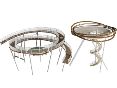 现代户外大旋转楼梯3d模型 现代户外大旋转楼梯