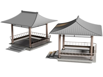 新中式四角亭子 凉亭