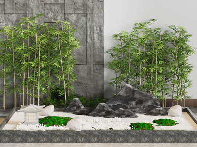 新中式竹子 山脉景观园艺小品