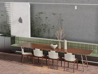 工业风loft卡座餐桌椅组合