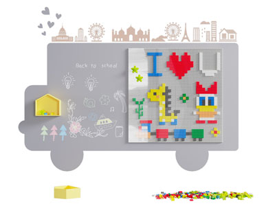 现代乐高积木背景墙 剪影 墙饰