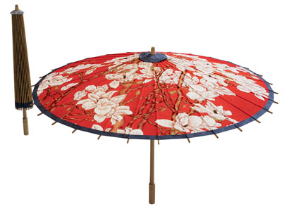 新中式花朵图案的纸伞 花伞 竹伞 遮阳伞