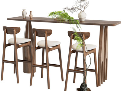 北欧实木吧台吧椅
