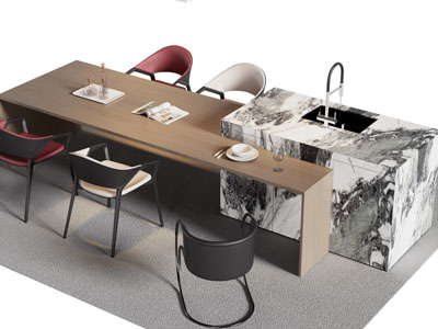 现代吧台餐桌椅组合