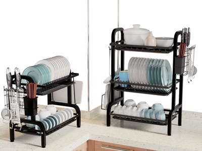 现代厨房碗碟 厨具收纳架 沥水架
