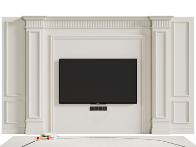 欧式电视背景墙3d模型 欧式电视背景墙