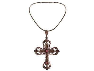 欧式雕花十字架项链 珠宝首饰