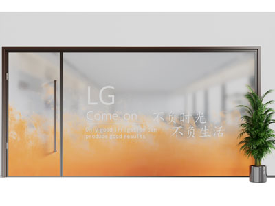 现代办公玻璃隔断 平开门