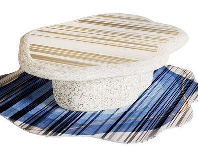 侘寂风异形茶几 地毯3d模型 侘寂风异形茶几 地毯