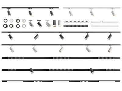 现代轨道磁吸灯 可转向筒灯射灯
