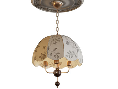 美式装饰花卉图案的吊灯