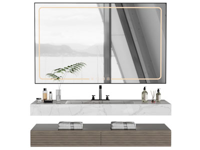 现代洗手台 镜子 浴室柜