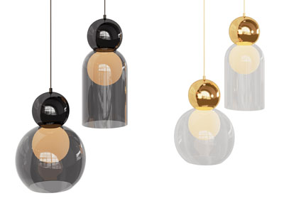 现代彩色玻璃灯罩吊灯