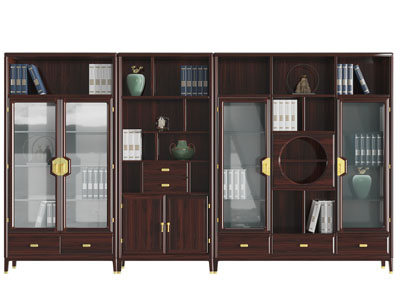 新中式实木装饰柜 书柜