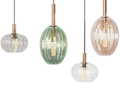 现代轻奢彩色玻璃灯罩吊灯