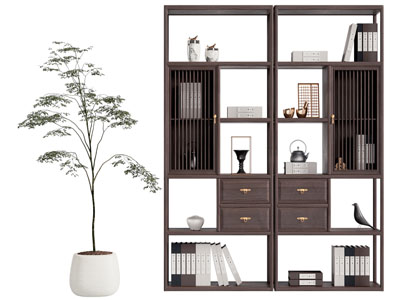 新中式实木装饰柜 博古架