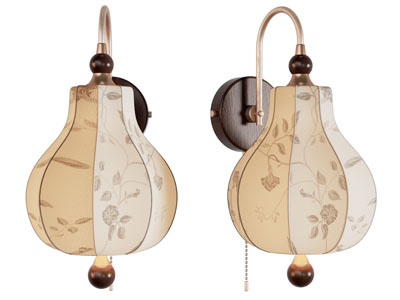 美式花卉图案装饰的壁灯