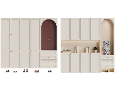 法式奶油风玄关鞋柜