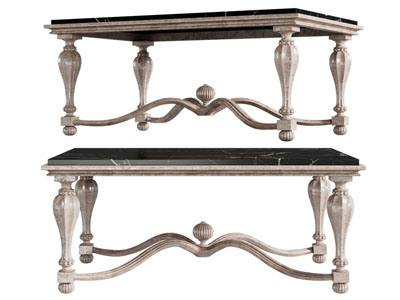 欧式长方形茶几3d模型 欧式长方形茶几