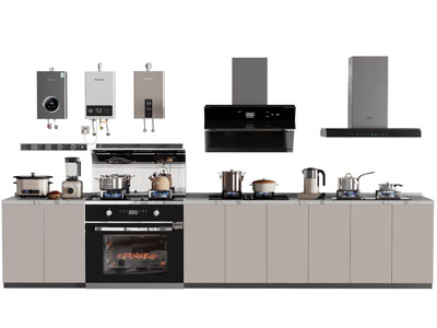 现代集成灶 抽油烟机 锅具 直饮机厨房电器3d模型 现代集成灶 抽油烟机 锅具 直饮机厨房电器